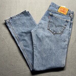 Levi's 505 Regular Fit Straight Leg Blue Denim Jeans Mens 33x34 Medium Wash